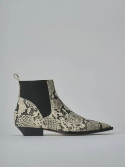 Stivaletti tacco 2cm pitone Donna Stivaletti Tacco Basso