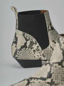 Stivaletti tacco 2cm pitone Donna Stivaletti Tacco Basso