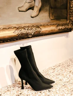 New Stivaletti tacco 9cm tessuto Donna Stivaletti Tacco Alto