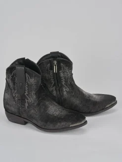 Clearance Stivaletti tacco 2cm velluto Donna Stivaletti Tacco Basso