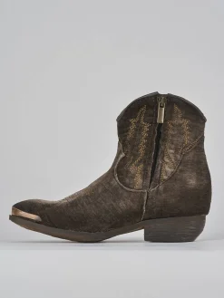 Sale Stivaletti tacco 2cm velluto testa Donna Stivaletti Tacco Basso