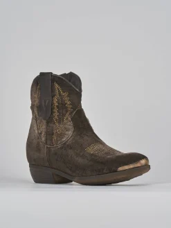 Sale Stivaletti tacco 2cm velluto testa Donna Stivaletti Tacco Basso