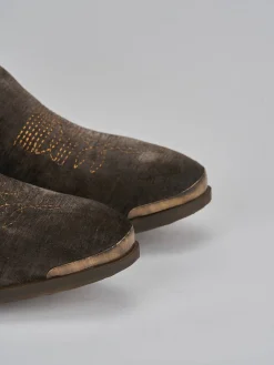 Sale Stivaletti tacco 2cm velluto testa Donna Stivaletti Tacco Basso