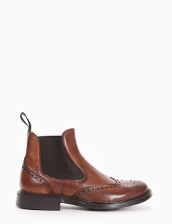 Clearance Stivaletto con tacco 3cm cuoio Uomo Stivaletti