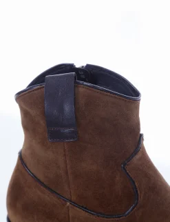 Outlet stivaletto texano tacco 3 cm cuoio Donna Texani