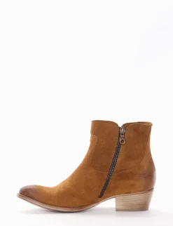 Outlet stivaletto texano tacco 4 cm cuoio Donna Texani