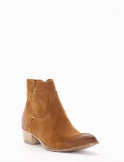 Outlet stivaletto texano tacco 4 cm cuoio Donna Texani