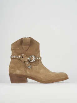 Discount Stivaletto texano tacco 3 cm camoscio Donna Texani