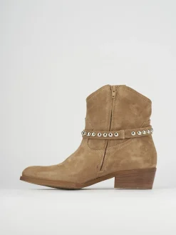 Discount Stivaletto texano tacco 3 cm camoscio Donna Texani