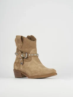 Discount Stivaletto texano tacco 3 cm camoscio Donna Texani