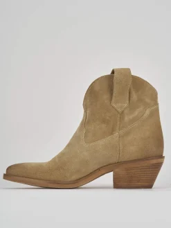 Sale Stivaletto texano tacco 5 cm camoscio Donna Texani