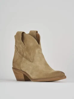 Sale Stivaletto texano tacco 5 cm camoscio Donna Texani