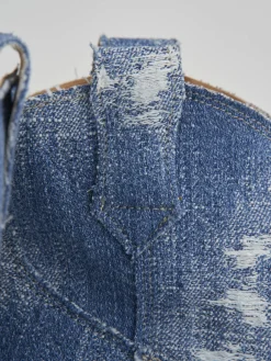 Clearance Stivaletto texano tacco 5 cm tessuto Donna Texani