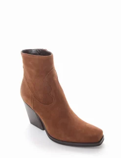 Discount stivaletto texano tacco 7 cm cuoio Donna Texani