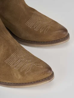 Online Stivaletto texano tacco 6 cm camoscio Donna Texani