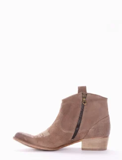 Online stivaletto texano tacco 4 cm tortora Donna Texani