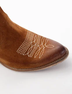 Sale stivaletto texano tacco 4 cm cuoio Donna Texani