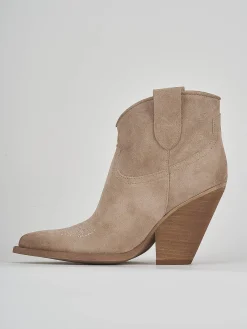 Sale Stivaletto texano tacco 7 cm camoscio Donna Texani