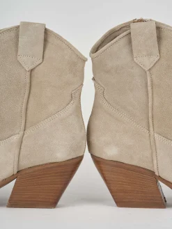 Online Stivaletto texano tacco 7cm camoscio Donna Texani