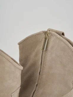 Online Stivaletto texano tacco 7cm camoscio Donna Texani