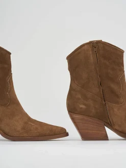 Stivaletto texano tacco 7cm camoscio Donna Texani