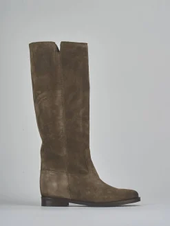 Online Stivali tacco 2cm camoscio Donna Stivali Tacco Basso