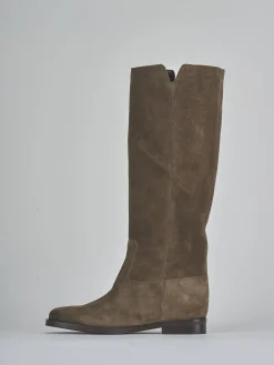 Online Stivali tacco 2cm camoscio Donna Stivali Tacco Basso