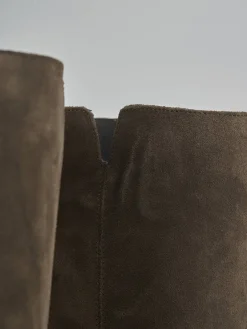 Online Stivali tacco 2cm camoscio Donna Stivali Tacco Basso