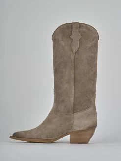 Stivali tacco 5cm camoscio Donna Stivali Tacco Alto