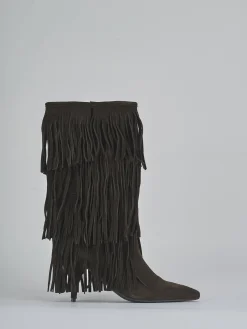 New Stivali tacco 6cm camoscio testa Donna Stivali Tacco Alto