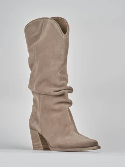 Clearance Stivali tacco 7cm camoscio Donna Stivali Tacco Alto