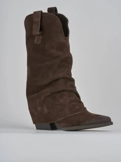 Discount Stivali tacco 5cm camoscio testa Donna Stivali Tacco Alto