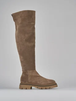 Stivali tacco 2cm camoscio Donna Stivali Tacco Basso