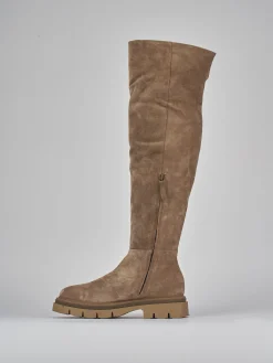 Stivali tacco 2cm camoscio Donna Stivali Tacco Basso