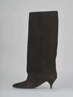 Clearance Stivali tacco 5cm camoscio testa Donna Stivali Tacco Alto