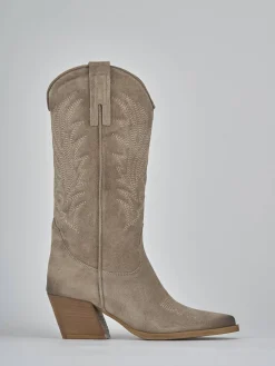 Sale Stivali tacco 7cm camoscio Donna Stivali Tacco Alto