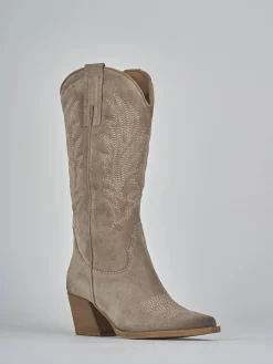 Sale Stivali tacco 7cm camoscio Donna Stivali Tacco Alto