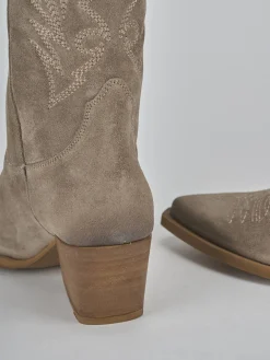 Sale Stivali tacco 7cm camoscio Donna Stivali Tacco Alto