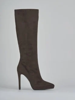 Clearance Stivali tacco 10cm camoscio testa Donna Stivali Tacco Alto