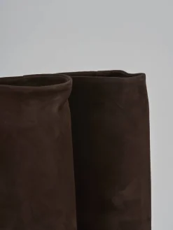 Clearance Stivali tacco 9cm camoscio testa Donna Stivali Tacco Alto