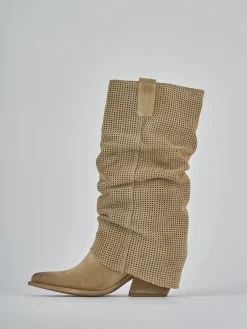 Sale Stivali tacco 7cm camoscio Donna Stivali Tacco Alto