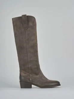 Clearance Stivali tacco 4cm camoscio testa Donna Stivali Tacco Basso