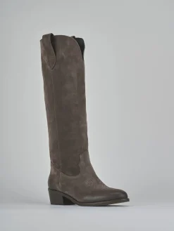 Clearance Stivali tacco 4cm camoscio testa Donna Stivali Tacco Basso