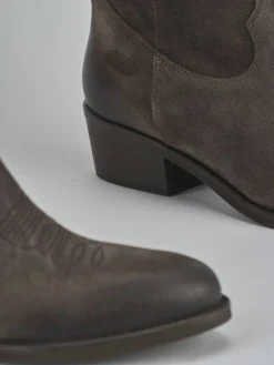 Clearance Stivali tacco 4cm camoscio testa Donna Stivali Tacco Basso