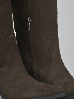 Stivali tacco 6cm camoscio testa Donna Stivali Tacco Alto