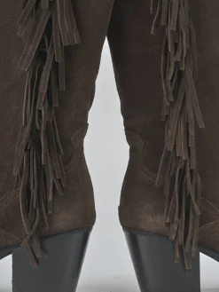 Stivali tacco 6cm camoscio testa Donna Stivali Tacco Alto