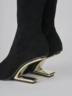 Online Stivali tacco 7cm camoscio Donna Stivali Tacco Alto