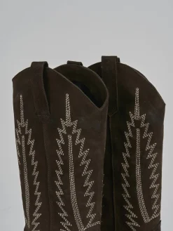 New Stivali tacco 7cm camoscio testa Donna Stivali Tacco Alto