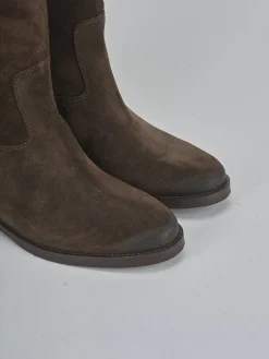 Best Stivali tacco 2cm camoscio testa Donna Stivali Tacco Basso