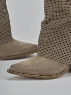 Sale Stivali tacco 5cm camoscio Donna Stivali Tacco Alto